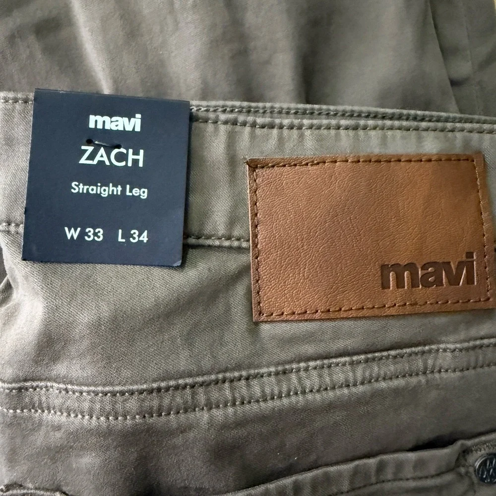 New Mavi Jeans Mens 33X34 Zach Morel Twill Straight Leg Stretch 5-Pockets Preppy